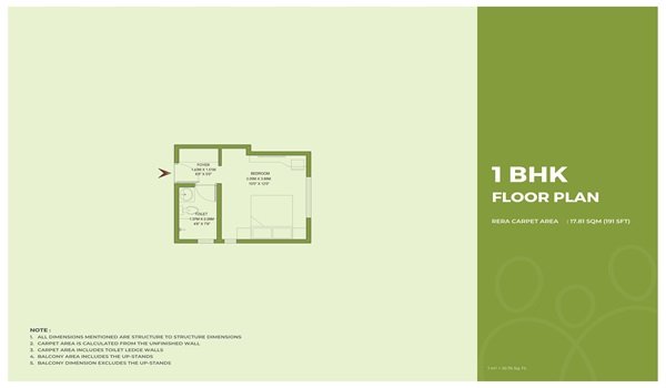 Godrej Ananda 1 bhk floor plan