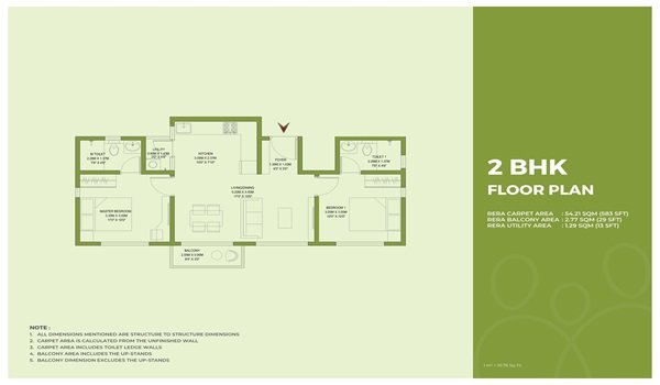 Godrej Ananda 2 bhk floor plan