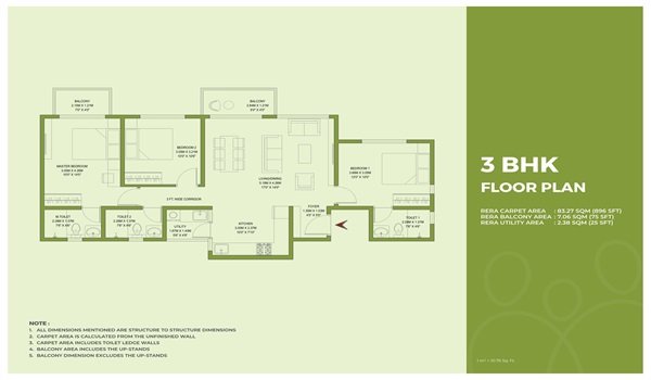 Godrej Ananda 3 bhk floor plan