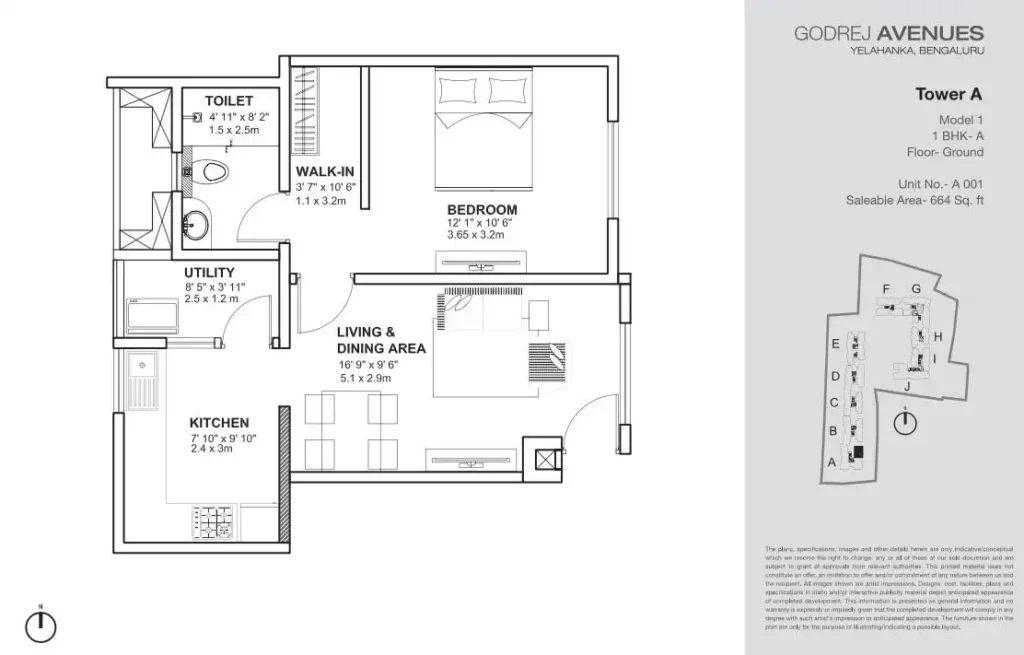 Godrej Avenues 1 BHK Floor Plan