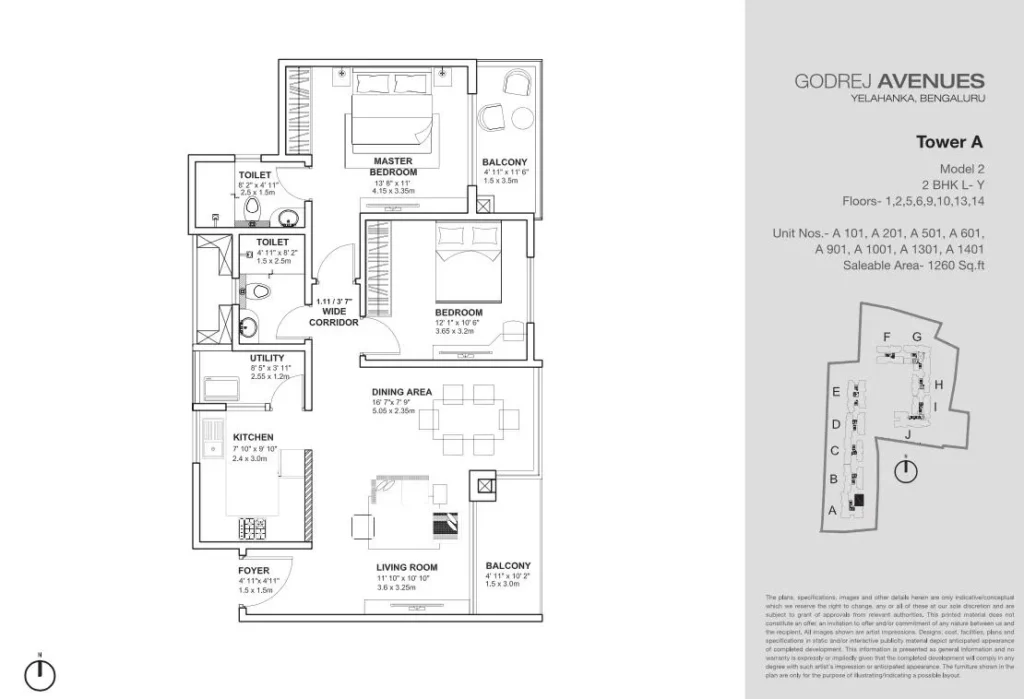 Godrej Avenues 2 BHK Floor Plan