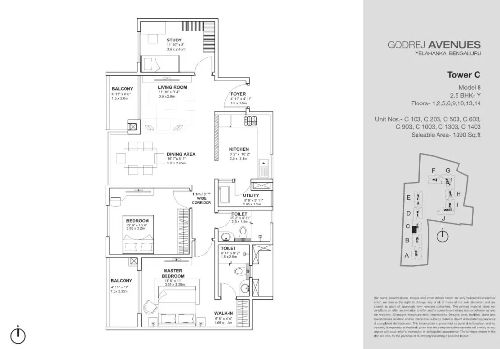 Godrej Avenues 2.5 BHK Floor Plan