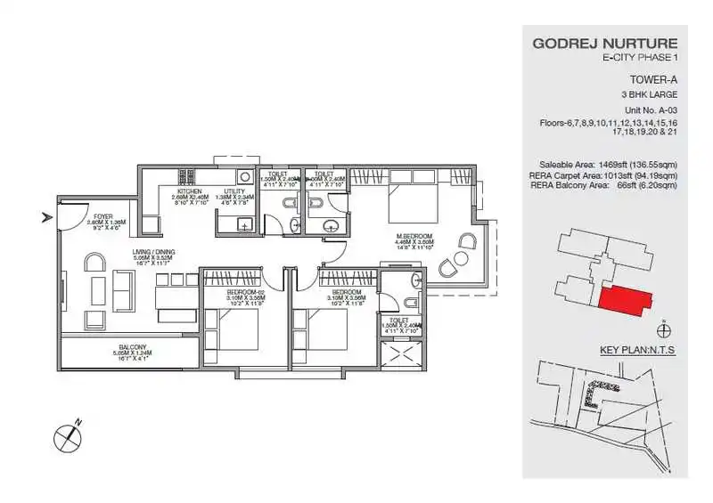 Godrej Nurture 3 bhk floor plan