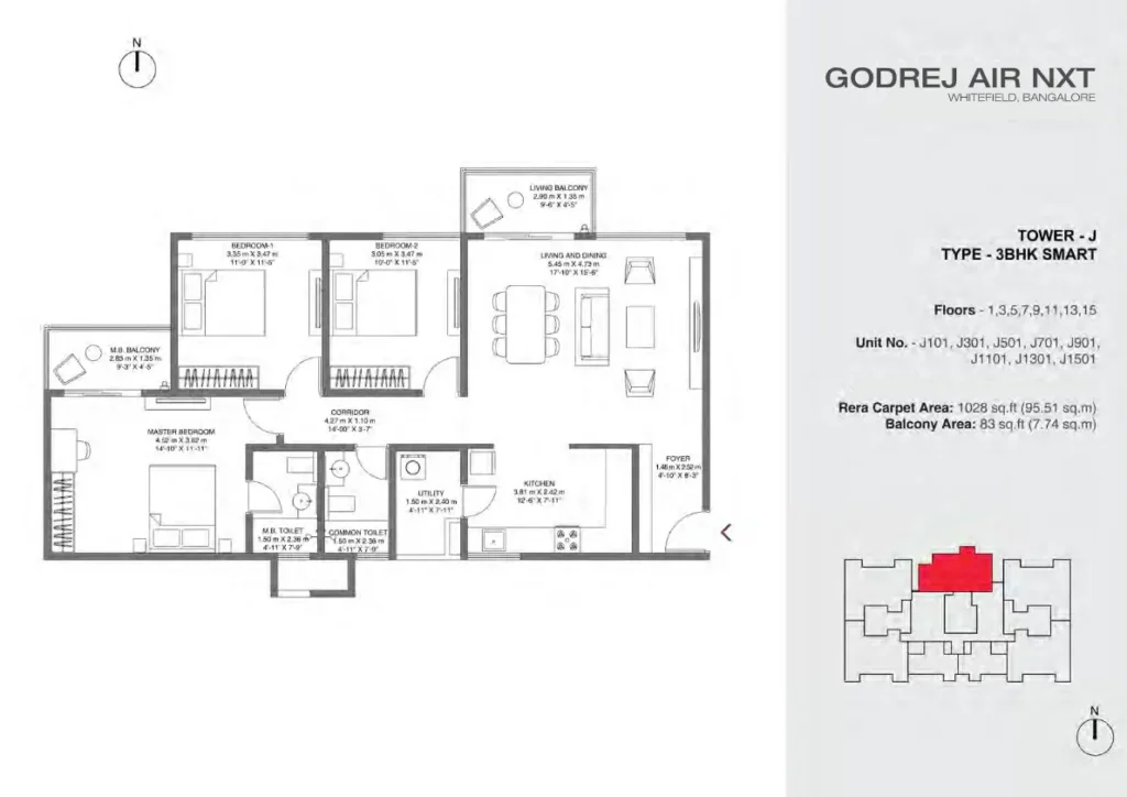 godrej air nxt 3 bhk floor plan